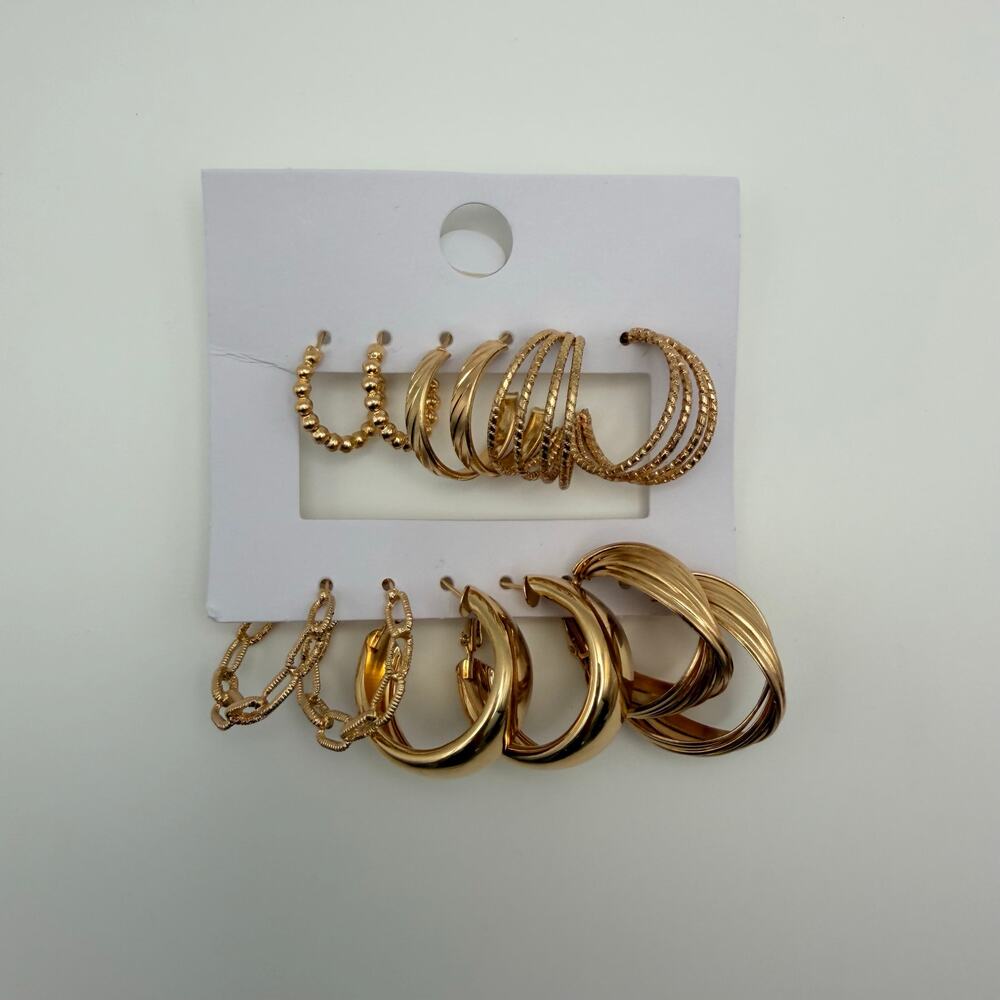 3/$25 - Gold Tone Hoop Earring Set - Picture 2 of 2